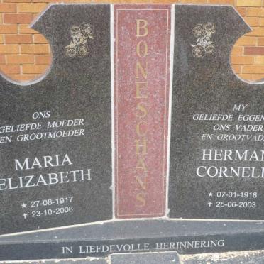 BONESCHANS Herman Cornelis 1918-2003 &amp; Maria Elizabeth 1917-2006