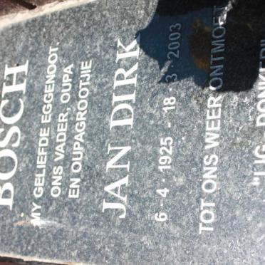 BOSCH Jan Dirk 1925-2003