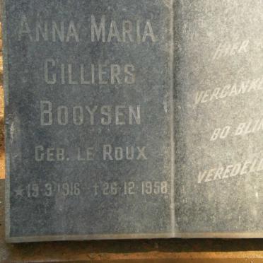 BOOYSEN Anna Maria Cilliers nee le ROUX 1916-1958