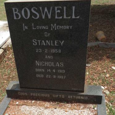 BOSWELL Nicholas 1919-1987 :: BOSWELL Stanley -1958