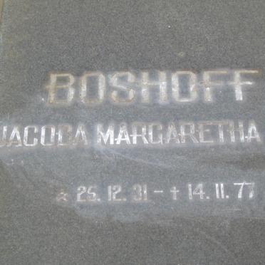 BOSHOFF Jacoba Margaretha 1931-1977