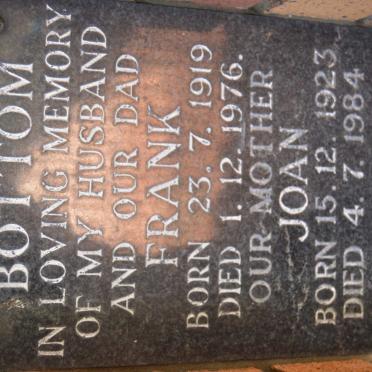 BOTTOM Frank 1919-1976 &amp; Joan 1923-1984