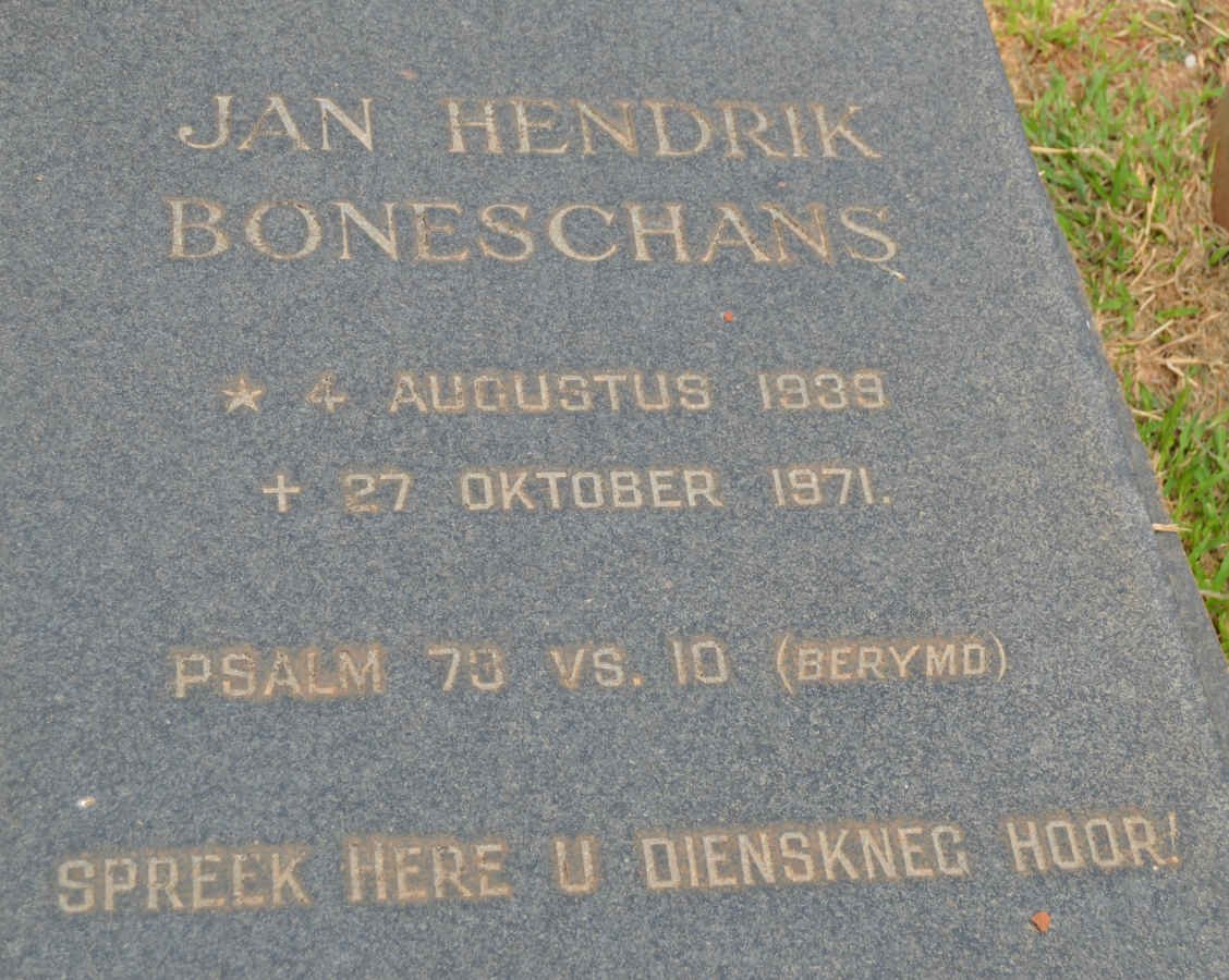 BONESCHANS Jan Hendrik 1939-1971