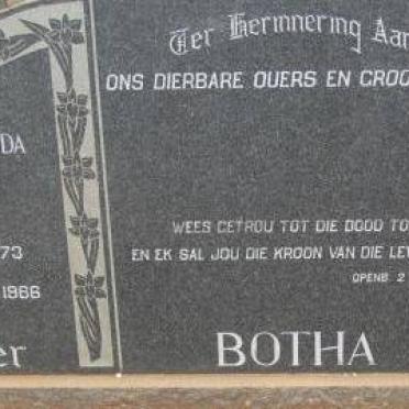 BOTHA Michiel Christoffel 1872-1955 & Elizabeth Alida 1873-1966