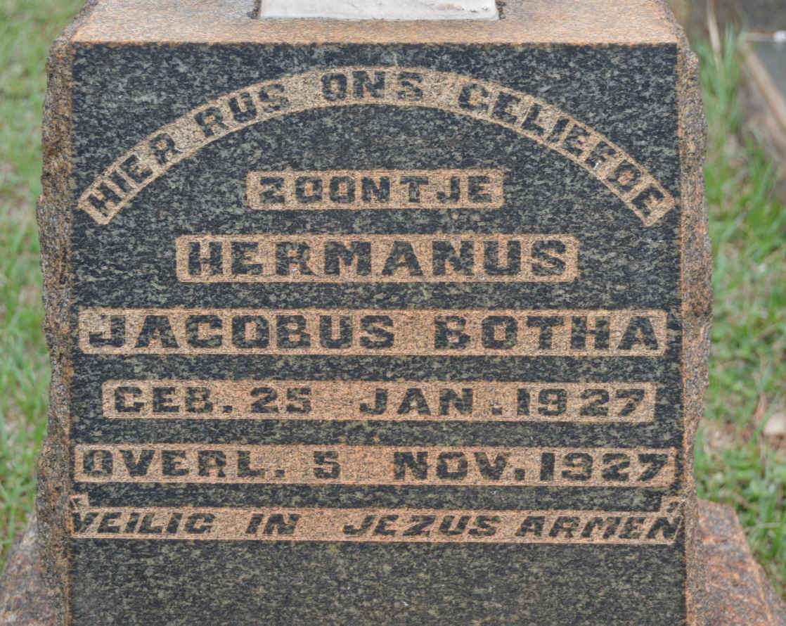 BOTHA Hermanus Jacobus 1927-1927