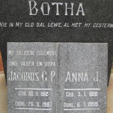 BOTHA Jacobus G.P. 1912-1967 & Anna J. 1918-1998