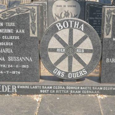 BOTHA Gabriel Bartholomeus Jacobus 1904-1959 &amp; Maria Magdalena Sussanna VAN DYK 1913-1974