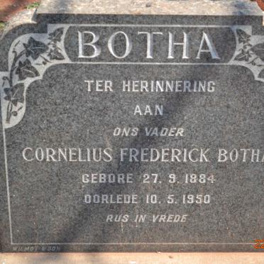 BOTHA Cornelius Frederick 1884-1950