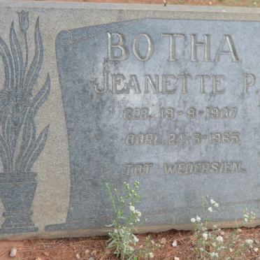 BOTHA Jeanette P. 1907-19?5