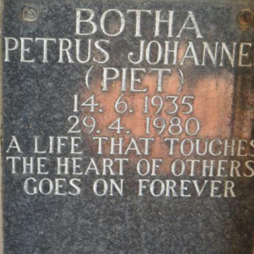 BOTHA Petrus Johannes 1935-1980