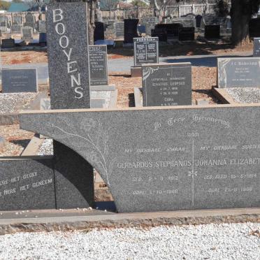BOOYENS Gerhardus Stephanus 1912-1966 &amp; Johanna Elizabeth REED 1914-1966