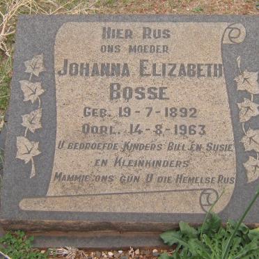 BOSSE Johanna Elizabeth 1892-1963