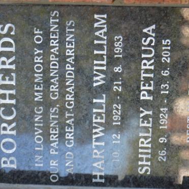 BORCHERDS Hartwell William 1922-1983 &amp; Shirley Petrusa 1924-2015