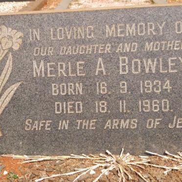 BOWLEY Merle A. 1934-1960