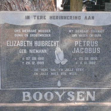 BOOYSEN Petrus Jacobus 1906-1992 &amp; Elizabeth Huibrecht NIEMANN 1912-1999