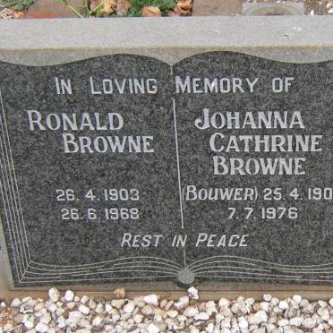 BROWNE Ronald 1903-1968 &amp; Johanna Cathrine BOUWER 1903-1976
