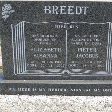 BREEDT Pieter Jacobus 1915-2000 &amp; Elizabeth Susanna 1915-2002