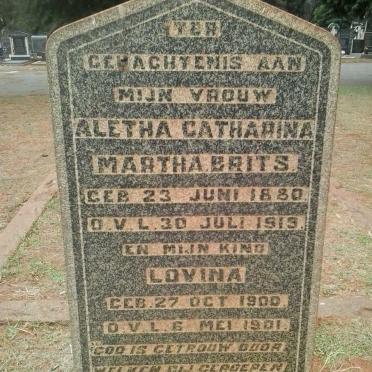 BRITS Aletha Catharina Martha 1880-1919 :: BRITS Lovina 1900-1901