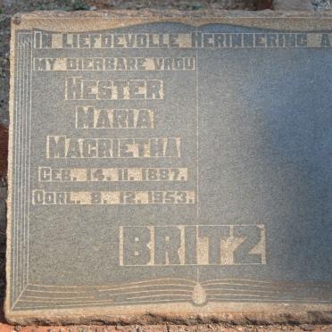 BRITZ Hester Maria Magrietha 1887-1953