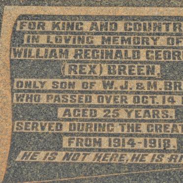 BREEN William Reginald George -1918