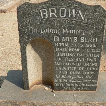 BROWN Gladys Beryl 1955-1959