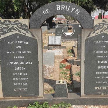 BRUYN Hendrik Jacobus, de 1910-1965 &amp; Susanna Johanna Jacoba 1919-1997