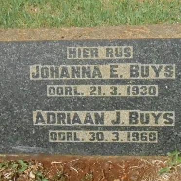 BUYS Adriaan J. -1960 &amp; Johanna E. -1930