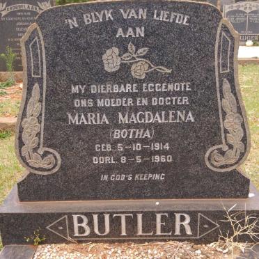 BUTLER Maria Magdalena nee BOTHA 1914-1960