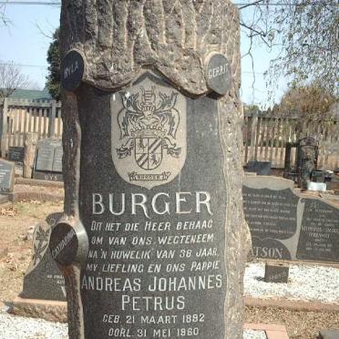 BURGER Andreas Johannes Petrus 1892-1860