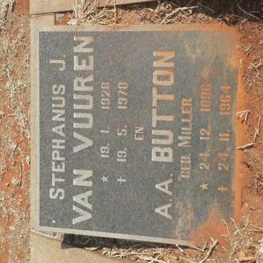 BUTTON A.A. nee MILLER 1896-1964 :: VAN VUUREN Stephanus J. 1928-1970