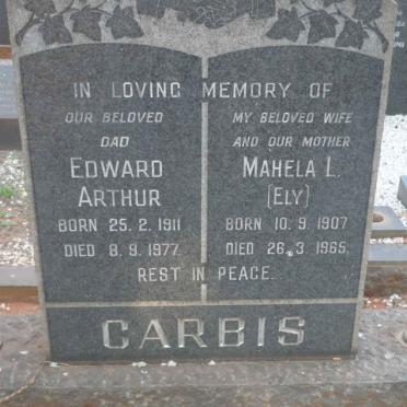 CARBIS Edward Arthur 1911-1977 &amp; Mahela L. 1907-1965
