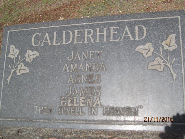 CALDERHEAD Janet :: CALDERHEAD Amanda :: CALDERHEAD Agnes :: CALDERHEAD James :: CALDERHEAD Helena