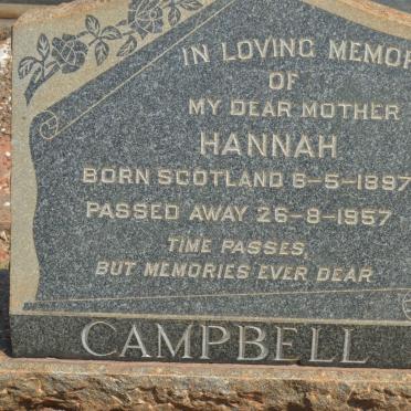 CAMPBELL Hannah 1897-1957