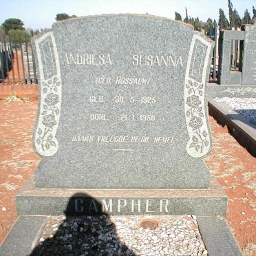 CAMPHER Andriesa Susanna nee ROSSAUW  1925-1958