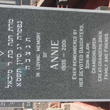 CHANANIE Annie 1905-2001