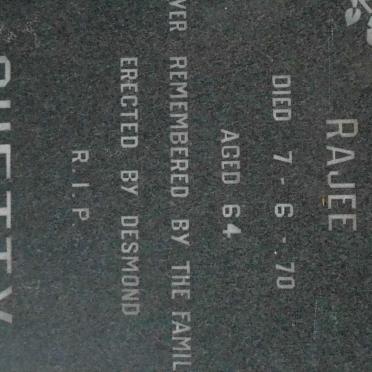 CHETTY Rajee -1970