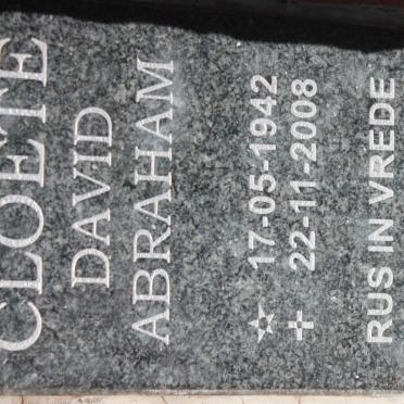 CLOETE David Abraham 1942-2008