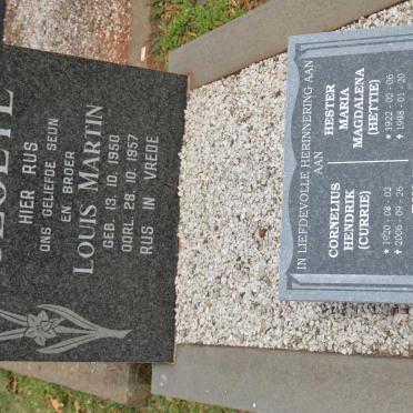 CLOETE Cornelius Hendrik 1920-2006 &amp; Hester Maria Magdalena 1922-1998 ::  CLOETE Louis Martin 1950-1957