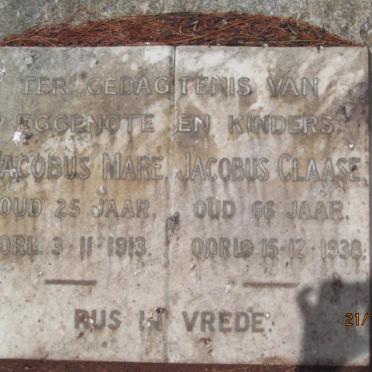 CLAASE Jacobus -1938 :: MARÉ Jacobus -1913