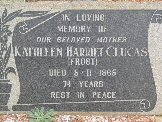 CLUCAS Kathleen Harriet nee FROST -1965