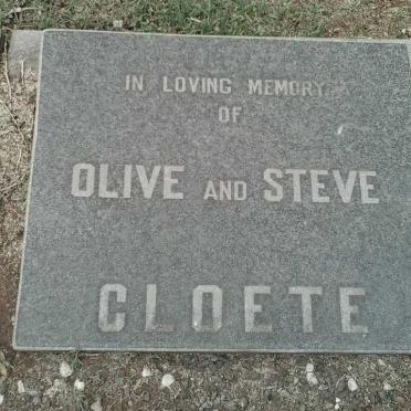 CLOETE Steve -? &amp; Olive -?