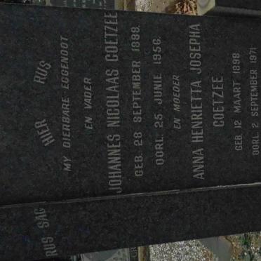 COETZEE Johannes Nicolaas 1888-1956 &amp; Anna Henrietta Josepha 1898-1971