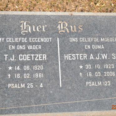 COETZER T.J. 1920-1961 :: SMIT Hester A.J.W. 1923-2006