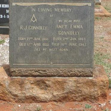 CONNOLLY R.J. 1868-1955 &amp; Amey Emma 1869-1947