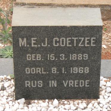 COETZEE M.E.J. 1889-1968