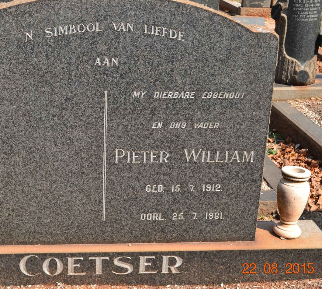 COETSER Pieter William 1912-1961