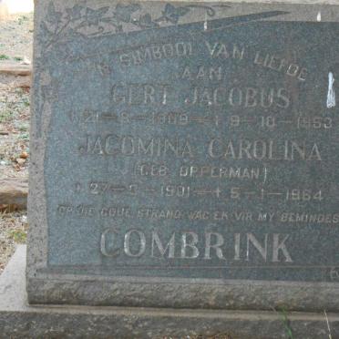 COMBRINK Gert Jacobus 1909-1953 &amp; Jacomina Carolina OPPERMAN 1901-1964