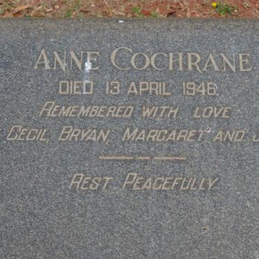 COCHRANE Anne -1946