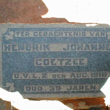 COETZEE Hendrik Johannes 1877-1916