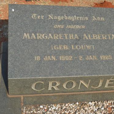 CRONJÉ Margaretha Alberta nee LOUW 1902-1963